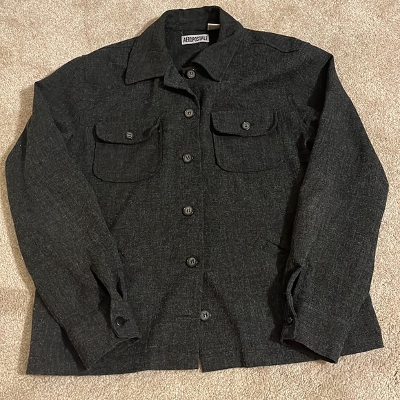 AEROPOSTALE Button Up Blazer in Gray - Picture 11 of 12